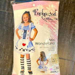 Enchanted Costumes - Miss Wonderland Costume - Apron Dress w/ Headband Child Med